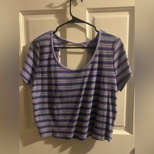 striped open-back crop